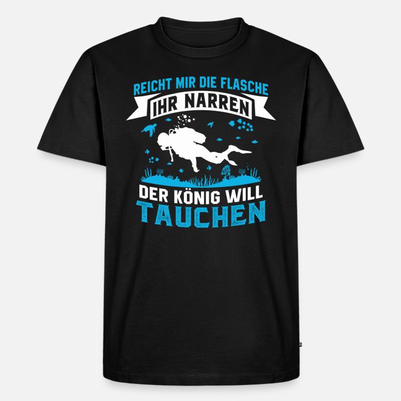 der König will tauchen - Männer Premium Bio T-Shirt - Schwarz