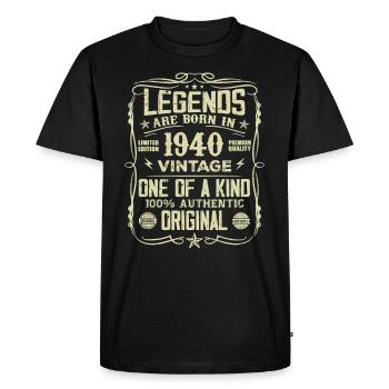 Made in 1940 Vintage 1940's Anniversary Gift - Men's Premium Organic T-Shirt - black - Front - Nico (187cm)