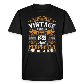 Cadeau juin 1953 anniversaire Juin 1953 juin 1953 - T-shirt Premium bio Homme - noir - Devant - Nico (187cm)