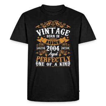 Cadeau juin 2004 anniversaire Juin 2004 juin 2004 - T-shirt Premium bio Homme - noir - Devant - Nico (187cm)