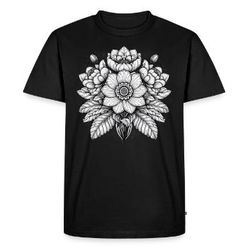 Fleur - T-shirt Premium bio Homme - noir - Devant - Nico (187cm)