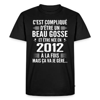 Toujours Beau Gosse 2012 Cadeau Anniversaire 2012 - T-shirt Premium bio Homme - noir - Devant - Nico (187cm)