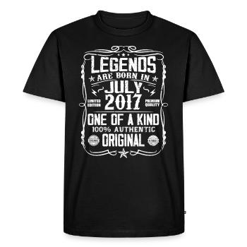 Né en Juillet 2017 Anniversaire 2017 Juillet 2017 - T-shirt Premium bio Homme - noir - Devant - Nico (187cm)