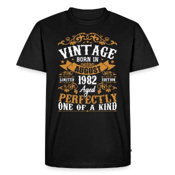 Anniversaire Août 1982 - Génial Depuis Août 1982 - T-shirt Premium bio Homme - noir - Devant - Nico (187cm)