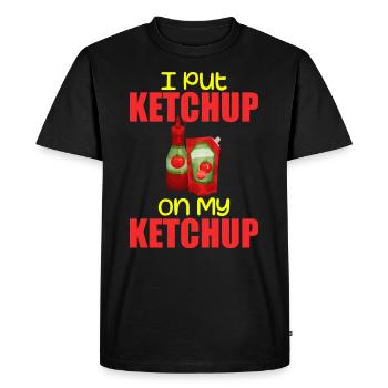 I Put Ketchup On My Ketchup Tee Costume Tomato DIY - T-shirt Premium bio Homme - noir - Devant - Nico (187cm)