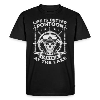 Pontoon Captain - Life Is Better At The Lake - Men's Premium Organic T-Shirt - black - Front - Nico (187cm)