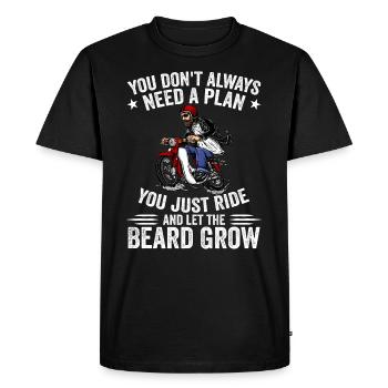 Motorcycle Beard Biker Full Beard Bike Rocker - T-shirt Premium bio Homme - noir - Devant - Nico (187cm)