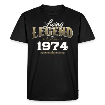 50th Birthday Legend October 1974 Volume 74 - Men's Premium Organic T-Shirt - black - Front - Nico (187cm)