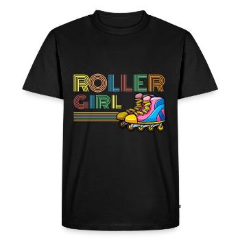 Retro patineur en ligne fille patin à roulettes - T-shirt Premium bio Homme - noir - Devant - Nico (187cm)