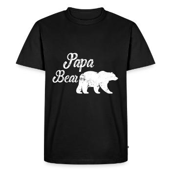 Papa Bear Papa Bear Father's Day - Men's Premium Organic T-Shirt - black - Front - Nico (187cm)