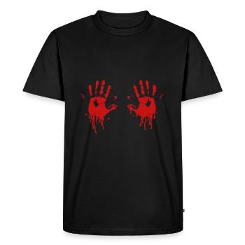 Halloween tenue mains sanglantes - T-shirt Premium bio Homme - noir - Devant - Nico (187cm)