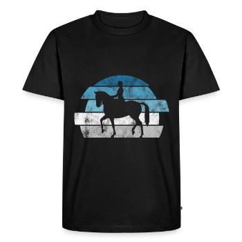 Dressage Cavalier de dressage Cheval d’équitation - T-shirt Premium bio Homme - noir - Devant - Nico (187cm)