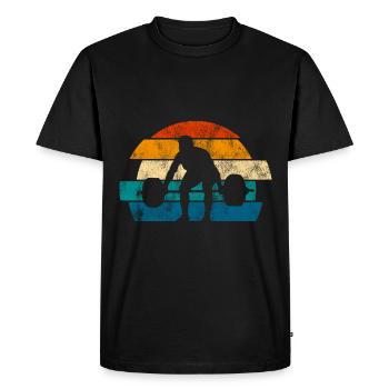 Bodybuilding Bodybuilder GYM Fitnessstudio Retro - Men's Premium Organic T-Shirt - black - Front - Nico (187cm)