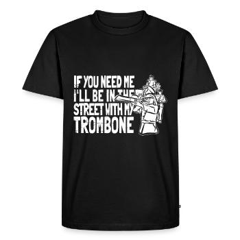 Trombone - Men's Premium Organic T-Shirt - black - Front - Nico (187cm)