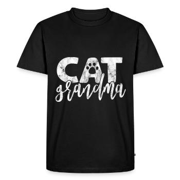 Cat Grandma - Drôles de dictons de chat - T-shirt Premium bio Homme - noir - Devant - Nico (187cm)