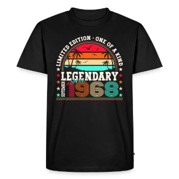 Legendary September 1968 54th birthday gift - Men's Premium Organic T-Shirt - black - Front - Nico (187cm)