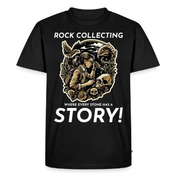 Collecte de roches Collecteur de minéraux Géologie Fossile - T-shirt Premium bio Homme - noir - Devant - Nico (187cm)