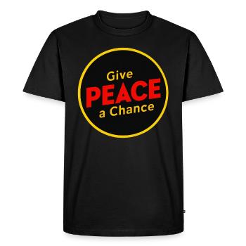 Give Peace A Chance - Tee Retro - Peaceful Protest - Men's Premium Organic T-Shirt - black - Front - Nico (187cm)