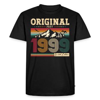 Original 1999 Vintage 1999 25th Birthday 1999 - Men's Premium Organic T-Shirt - black - Front - Nico (187cm)