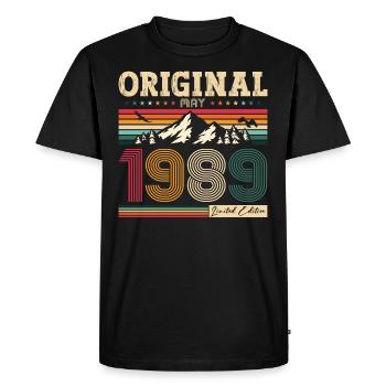 Original 1989 Millésime 1989 35ème anniversaire 1989 - T-shirt Premium bio Homme - noir - Devant - Nico (187cm)