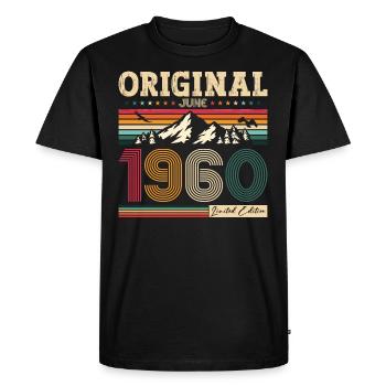 65e anniversaire Original juin 1960 Né en 1960 - T-shirt Premium bio Homme - noir - Devant - Nico (187cm)