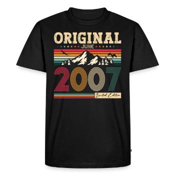 18ème anniversaire Original Juin 2007 Millésime 2007 - T-shirt Premium bio Homme - noir - Devant - Nico (187cm)