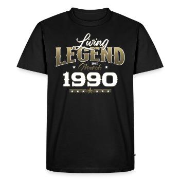 35ème anniversaire cadeau mari Original mars 1990 - T-shirt Premium bio Homme - noir - Devant - Nico (187cm)
