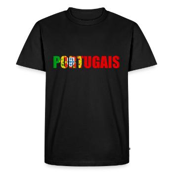 portugais - T-shirt Premium bio Homme - noir - Devant - Nico (187cm)