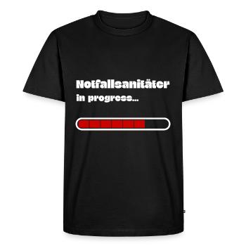 Notfallsanitäter Rettungsdienst Ausbildung Examen - Männer Premium Bio T-Shirt - Schwarz - Vorne - Nico (187cm)