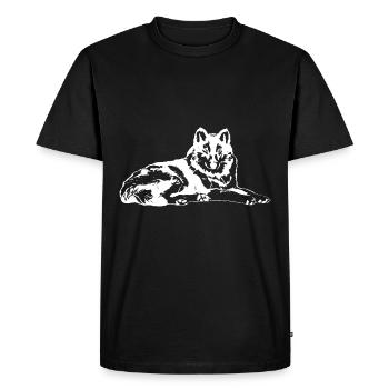 wolf - Men's Premium Organic T-Shirt - black - Front - Nico (187cm)