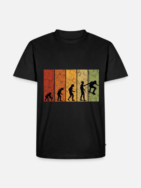 Skateboarder Skateboard Skater Skate Evolution - Men's Premium Organic T-Shirt - black