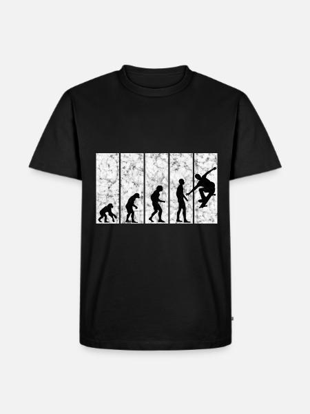 Skateboarder Skateboard Skater Evolution Skateing - Men's Premium Organic T-Shirt - black