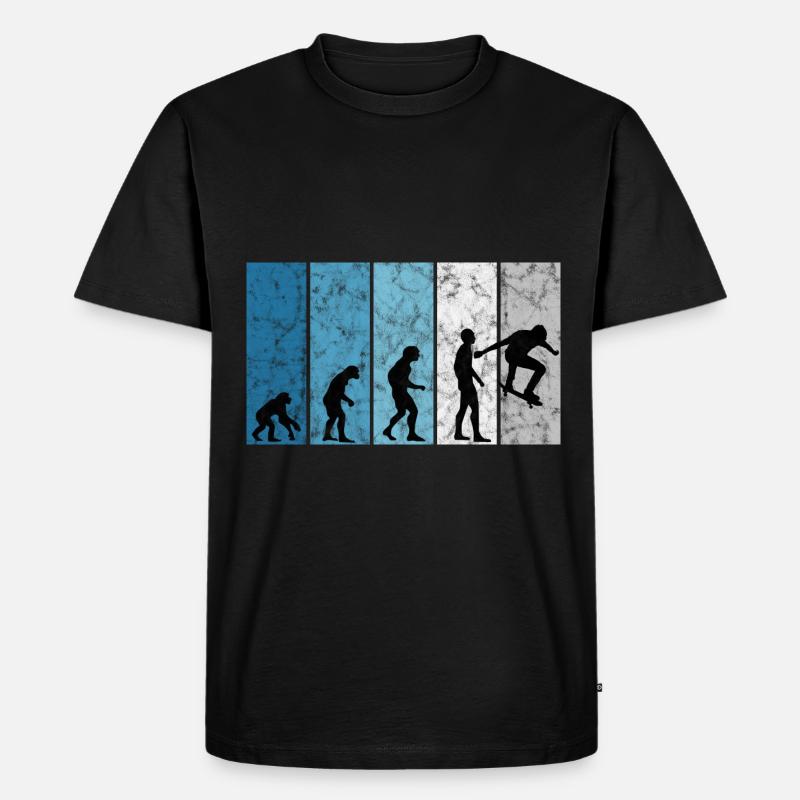 Skateboarder Skateboard Skater Evolution Skateing - Männer Premium Bio T-Shirt - Schwarz