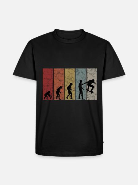 Skateboarder Skateboard Evolution Skate Skateing - Men's Premium Organic T-Shirt - black