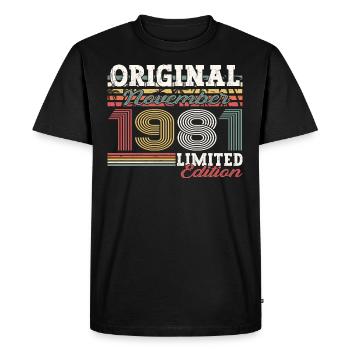 Original November 1981 41st birthday gift - Men's Premium Organic T-Shirt - black - Front - Nico (187cm)