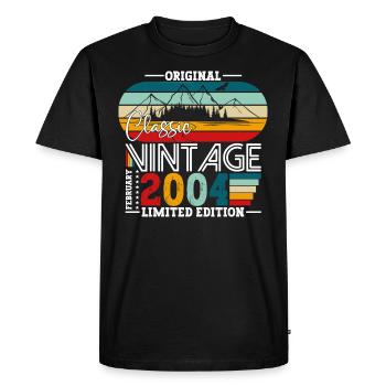 20e anniversaire Classique Février Millésime 2004 - T-shirt Premium bio Homme - noir - Devant - Nico (187cm)