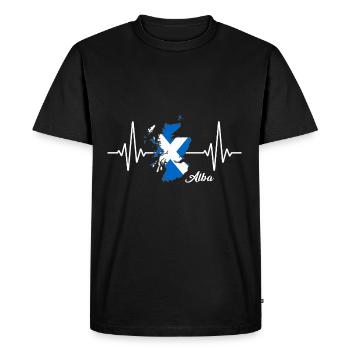 Ecosse Heartbeat EKG Design Highlands Alba - T-shirt Premium bio Homme - noir - Devant - Nico (187cm)