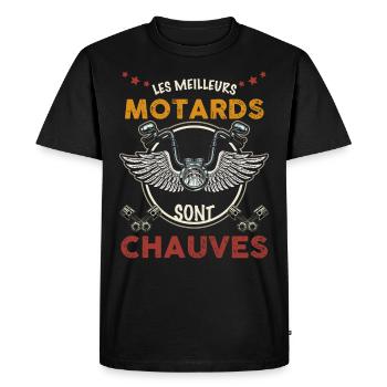 Chauves et motards, les meilleurs - T-shirt Premium bio Homme - noir - Devant - Nico (187cm)