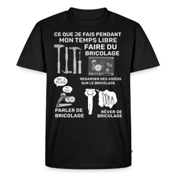 Bricolage humour passion papa ou papy bricoleur - T-shirt Premium bio Homme - noir - Devant - Nico (187cm)