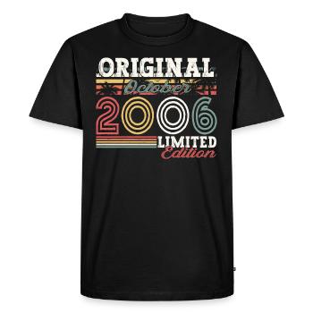 Original October 2006 16th Birthday Gift Cool - Men's Premium Organic T-Shirt - black - Front - Nico (187cm)