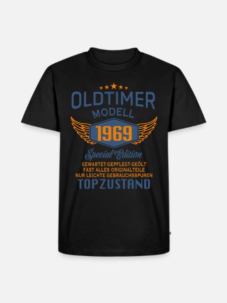 Oldtimer Modell 1969 - Männer Premium Bio T-Shirt - Schwarz