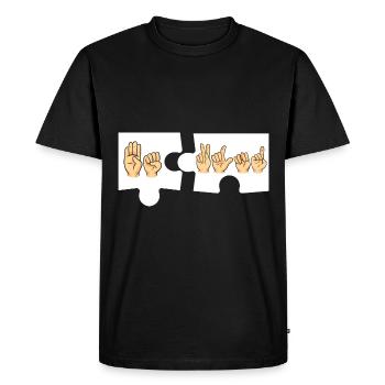 ASL Alphabet American Sing Language ASL Teacher - Men's Premium Organic T-Shirt - black - Front - Nico (187cm)