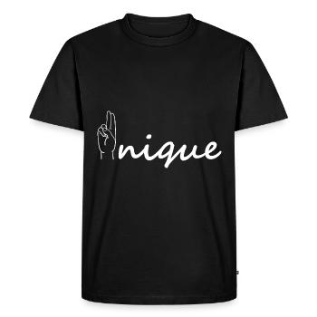 Unique ASL Alphabet American Sing Language ASL - Men's Premium Organic T-Shirt - black - Front - Nico (187cm)