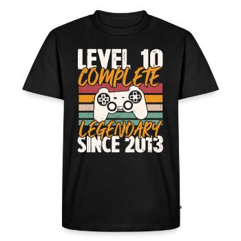 Cadeau d'anniversaire, Niveau 10 complete 2013 - T-shirt Premium bio Homme - noir - Devant - Nico (187cm)