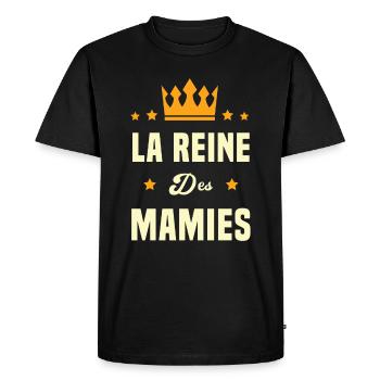 La reine des Mamies - T-shirt Premium bio Homme - noir - Devant - Nico (187cm)