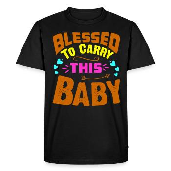 Mère Enceinte Bébé Nourrisson T-shirt Maman - T-shirt Premium bio Homme - noir - Devant - Nico (187cm)