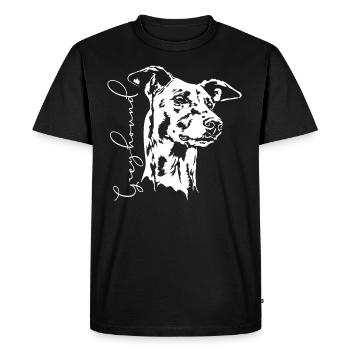 GREYHOUND Portrait Greyhound Greyhounds Wilsigns - T-shirt Premium bio Homme - noir - Devant - Nico (187cm)