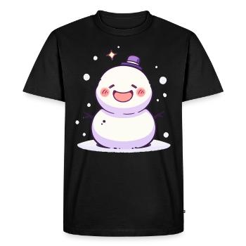 Cute Christmas Snowman - Holiday Design - Men's Premium Organic T-Shirt - black - Front - Nico (187cm)