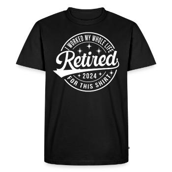 Retraité 2024 - T-shirt Premium bio Homme - noir - Devant - Nico (187cm)