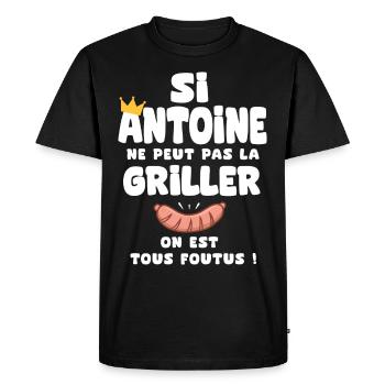 Antoine roi barbecue cadeau antoine fêtes - T-shirt Premium bio Homme - noir - Devant - Nico (187cm)